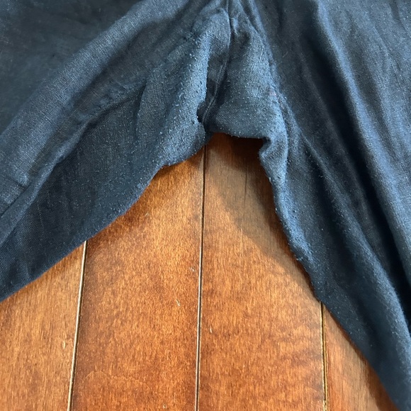 Ellen Tracy Women’s Navy Blue Linen Capris Pants Elastic Waistband Size 1X - Picture 4 of 9